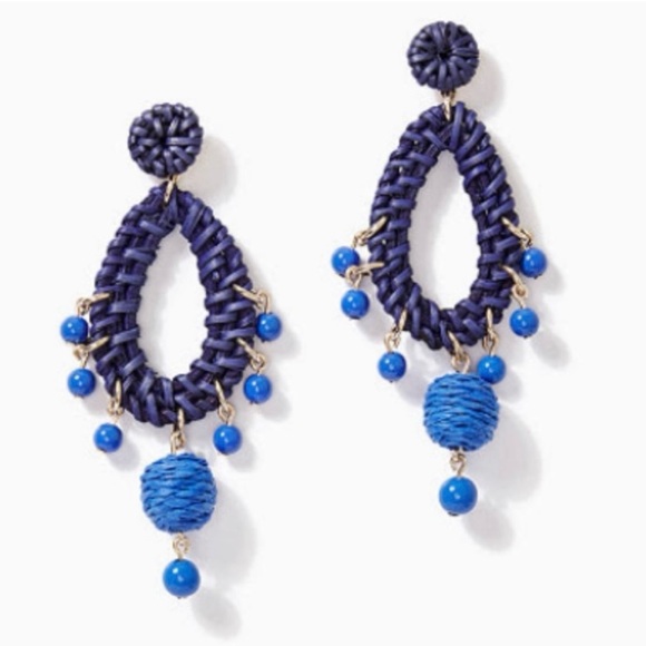 LILLY PULITZER Blue Raffia Earrings - Picture 5 of 8